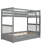 Twin-Over-Twin Bunk Bed With Ladders And Two Storage Drawers (Gray)(Lt000265aae)