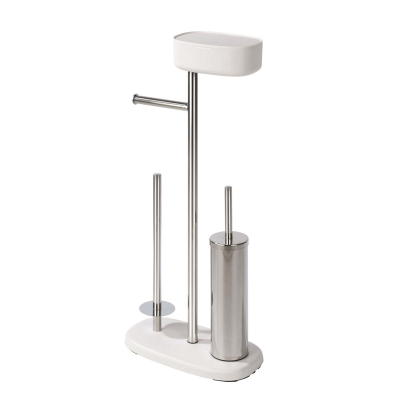 Vanwinkle Toilet Paper Holder, Silver/White