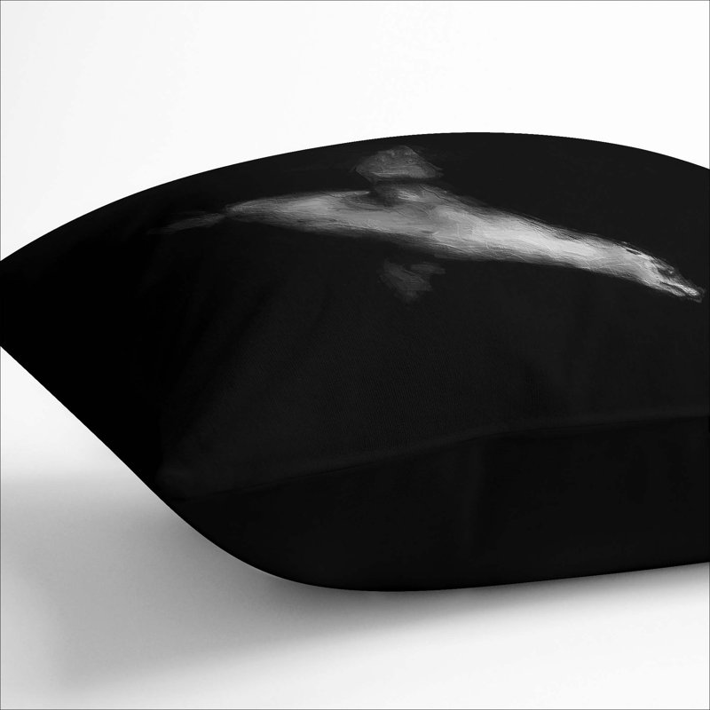 Square Cushion, Black, 55cm H x 55cm W x 20cm D