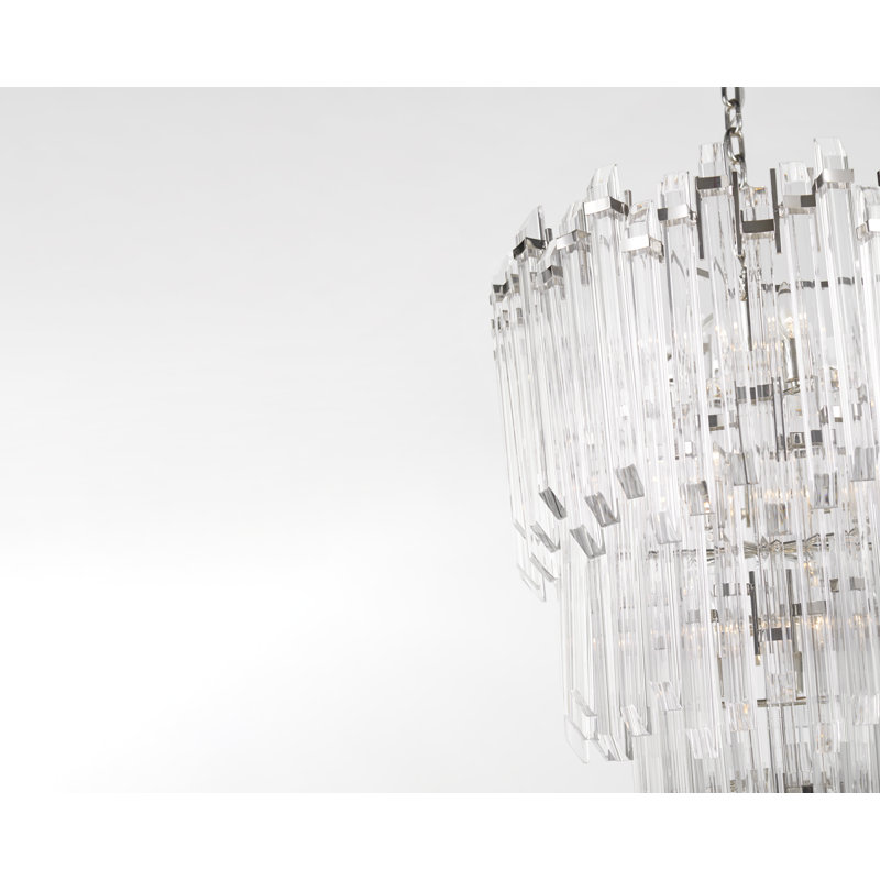 Suzanne Kasler Adele Three-Tier Waterfall Chandelier, Polished Nickel