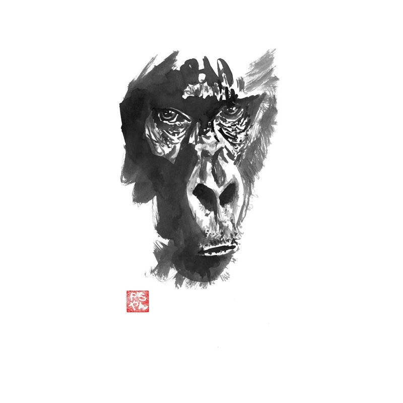 Gorilla by Péchane - Print on Canvas, Wrapped Canvas, 66.04 cm H x 45.72 cm W x 1.91 cm D