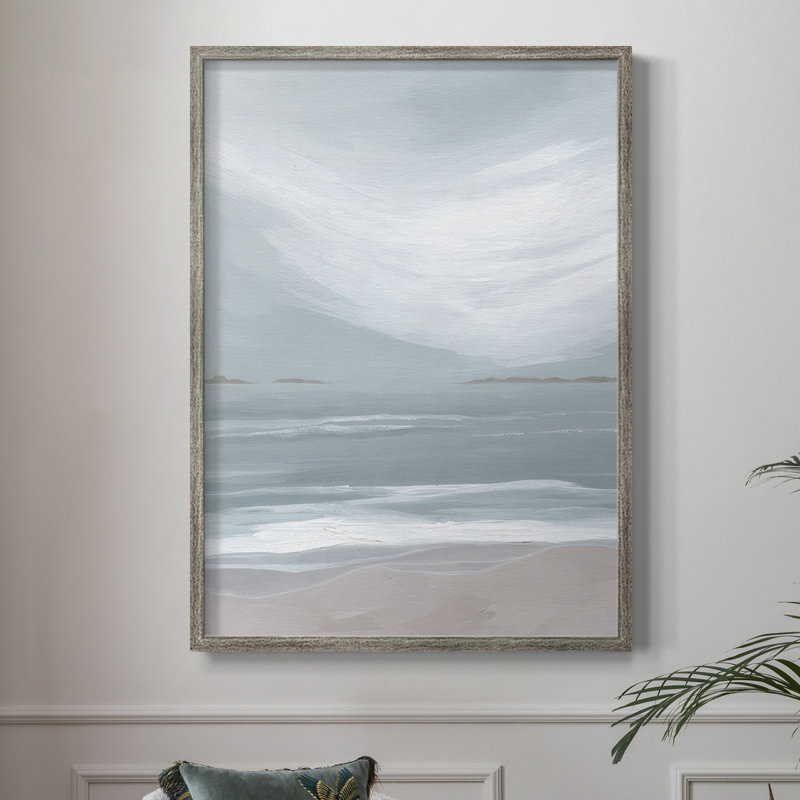 Reproduction encadrée Aqua Soft Shores II - bois massif, H 15 po x l 12 po