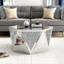 Amla  Hexagonal Glass Coffee Table Drum Mirrored Top center table for living room