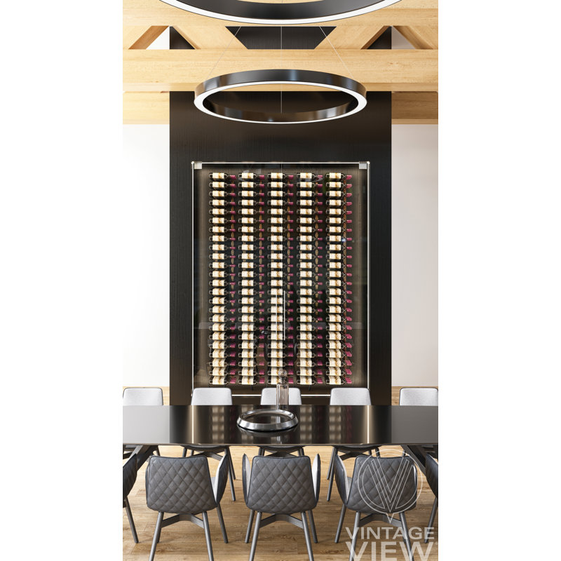72 Bottle Wall Mounted Wine Bottle Rack, Matte Black