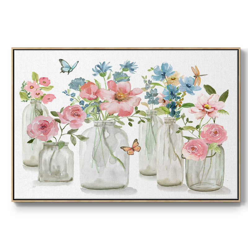 Butterfly Garden Collections, reproduction d'art sur toile, H 25 po x l 37 po x P 2 po, Bois naturel