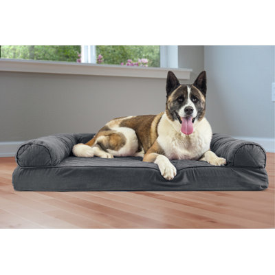 Quilted Orthopedic Bolster Sofa Pet Bed