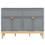 Grand lit en gris, fonctionnalité d'espace avec deux choix de finition, bois de pin et construction, facile à assembler, grand espace de rangement gris avec design, options élégantes, structure solide, installation rapide-1849442994