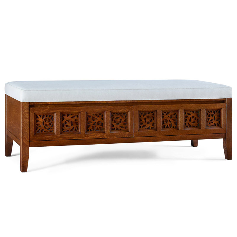 Surrey Hills Upholstered Storage Bench, Manlius, Perigold Posh Sky