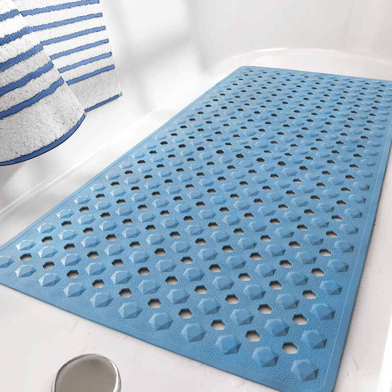 Tapis de douche Aatos, Bleu, L 16 po x L 35 po