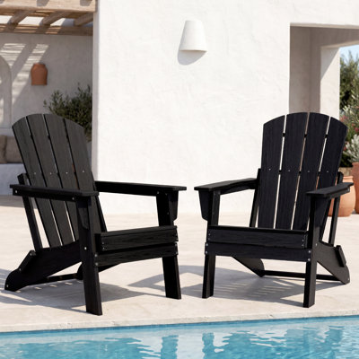 Chaises pliables Adirondack, ensemble de chaises de patio en PEHD léger et portable, siège de foyer d'extérieur pliable et peu encombrant pour le camping, la cour arrière et la terrasse