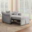 Fauteuil convertible en chenille avec dossier réglable, chaise longue 3 en 1 se transformant en lit, lit simple pour le salon, gris