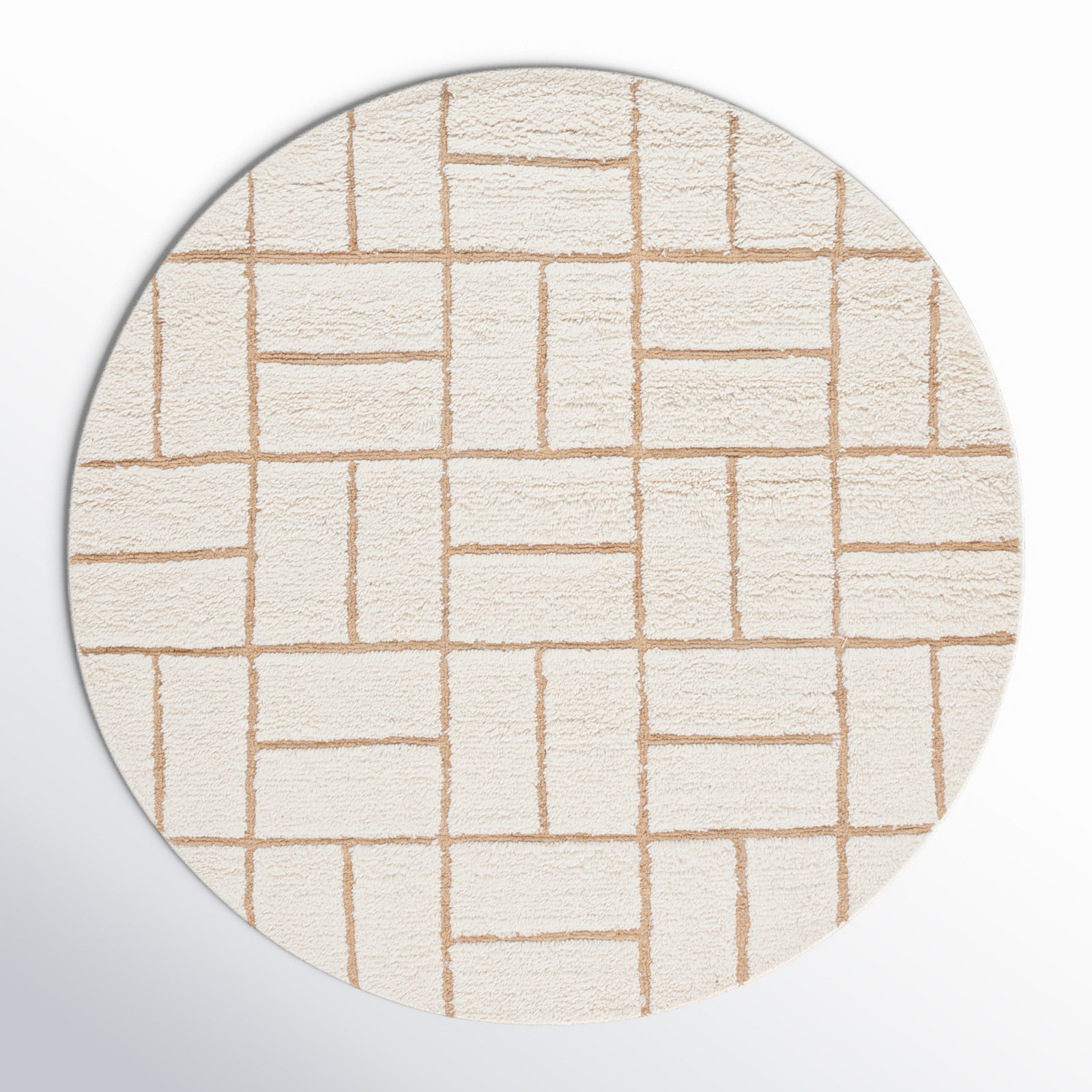 Volla Hand-Woven Striped Wool Rug, Round 6'