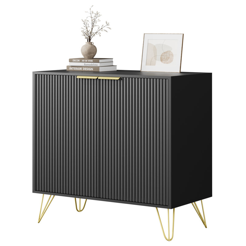 Armoire d'appoint 30 "à 2 portes avec tablette réglable, Noir, noir, noir, noir
