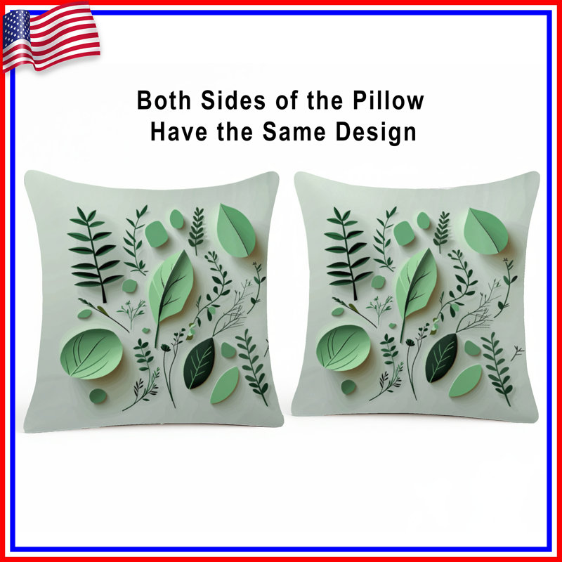 Coussin Leaves, coussins double face nature, 20 po x 20 po