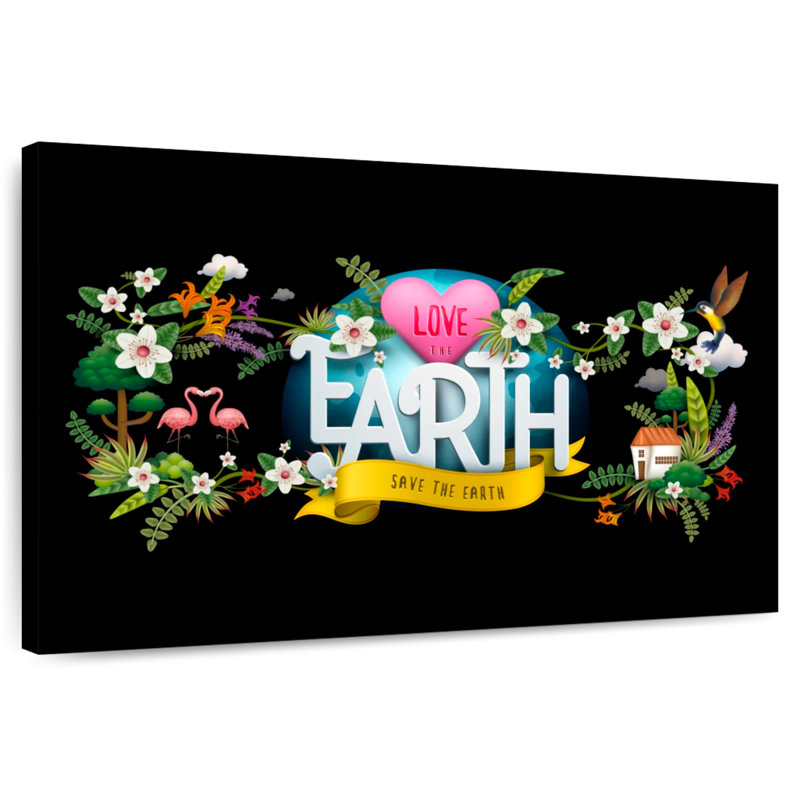 Floral Love The Earth, H 24 po x l 36 po