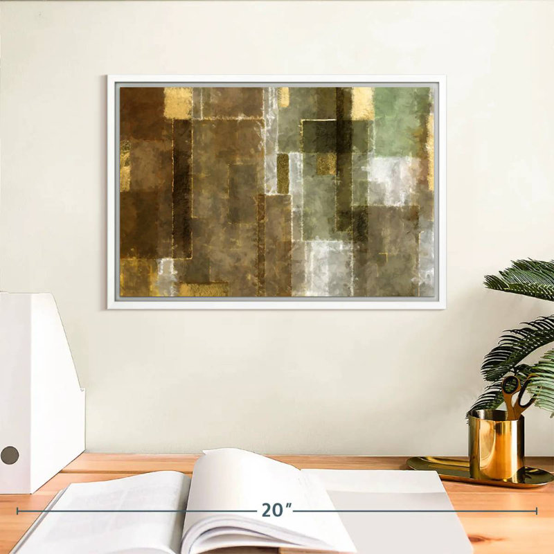 Neema géométrique, Cadre flottant blanc, 13 po x 9 po