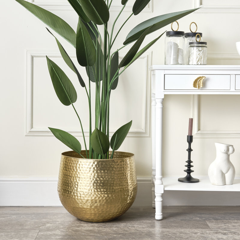 Sarana Planter, Gold, 38cm H x 40cm W x 40cm D