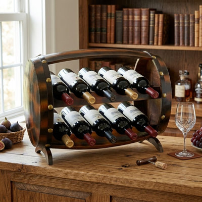 Crespo Tabletop Wine Bottle Rack in Brown