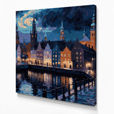 Cities Stockholm Sweden Gray Canvas Wall Art