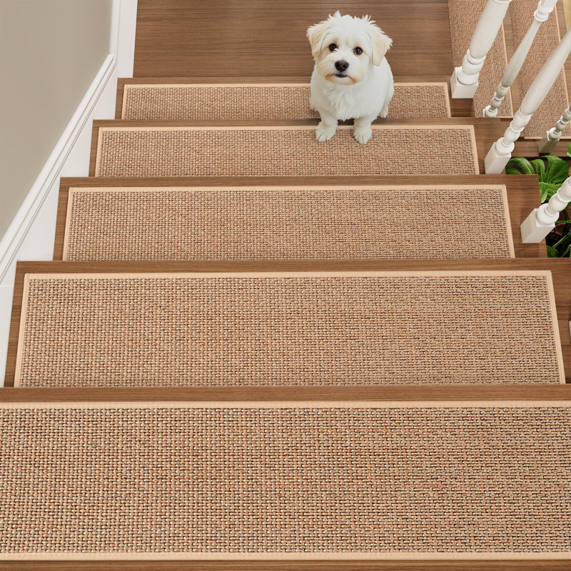 Tapis d'escalier tissés antidérapants, Rectangle 2 pi 6 po x 8 pi, 15 pièces