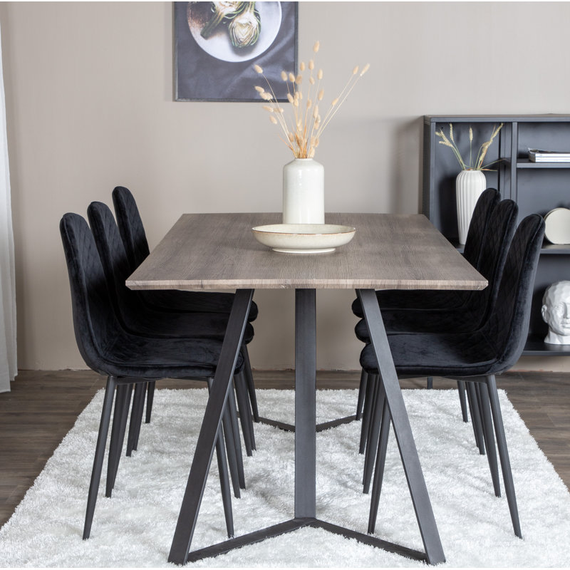 Rowe 6 - Person Dining Set, Black