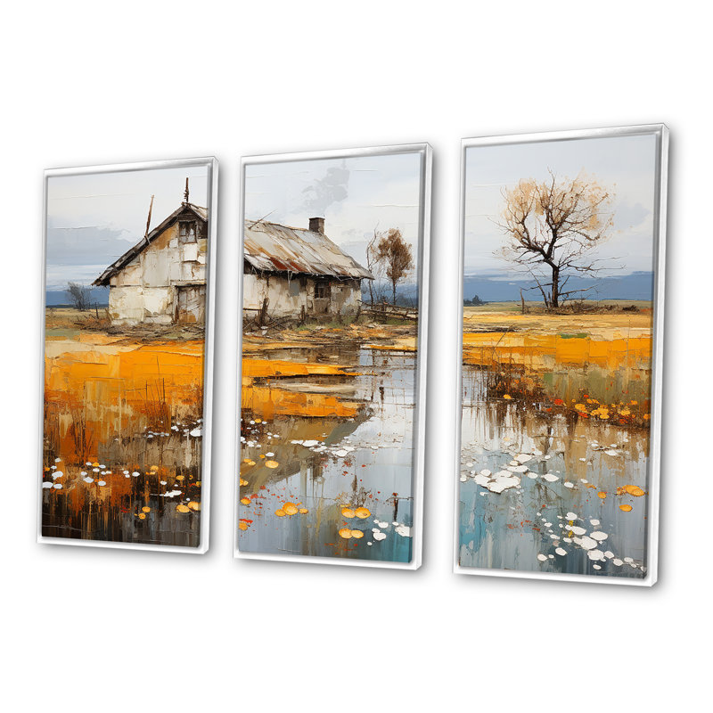 «Countryside Farm Fusion Unveilé» - Ensemble de décoration murale de ferme, Cadre flottant blanc, H 28 po x l 36 po x P 1 po