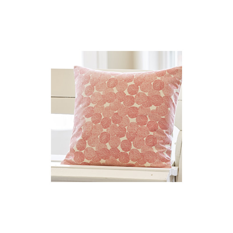 Red Zinnia Floral Pillow Cover