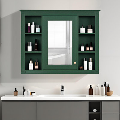 Elin 35 In. W X 27.5 In. H Large Rectangular Surface Mount Medicine Cabinet With Mirror