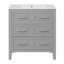 Meuble-lavabo de 30 pouces avec lavabo en céramique, parfait pour les espaces compacts et les amateurs de design moderne-785593674
