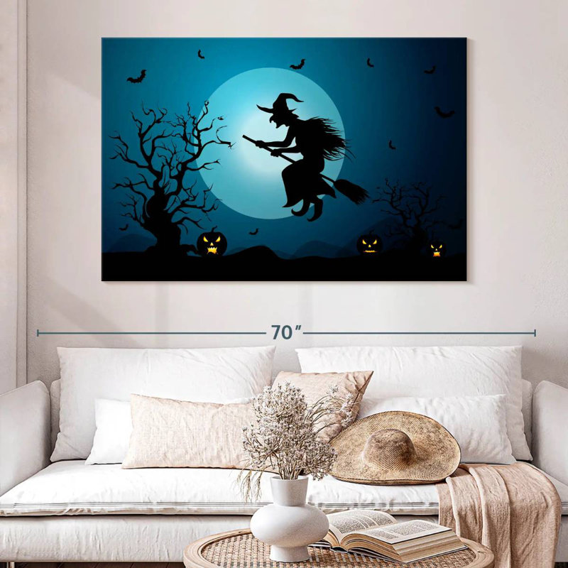Sorcière d'Halloween, H 8 po x l 12 po