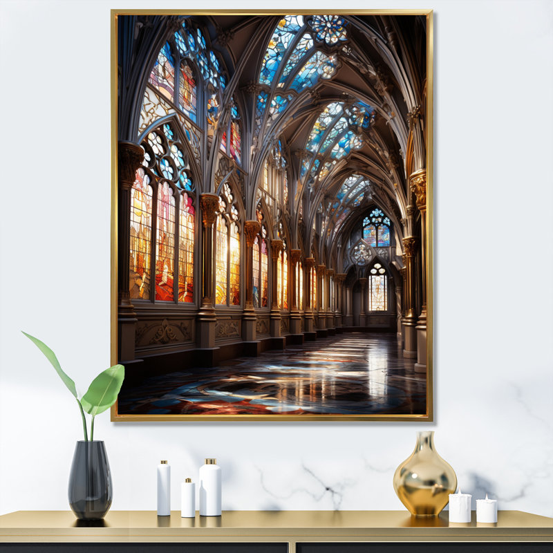 Montecello Church Stained Glass Windows I On Canvas Print