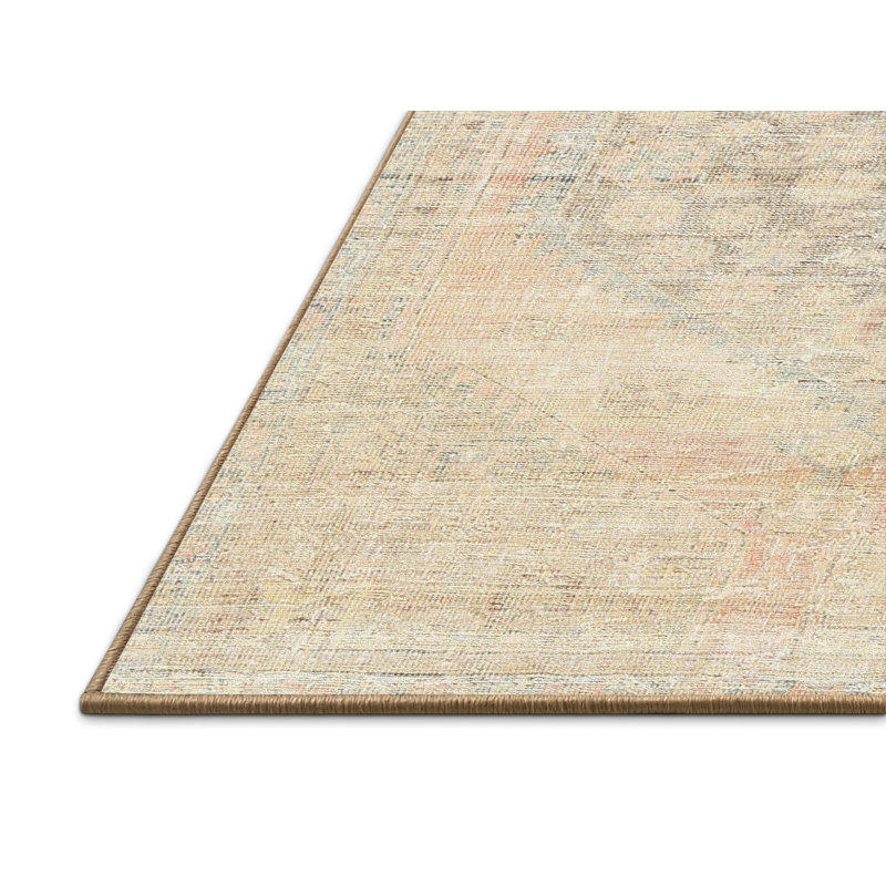 Tapis décoratif de laine oriental beige/bleu/rouge Kali, Rectangle 8 pi x 12 pi