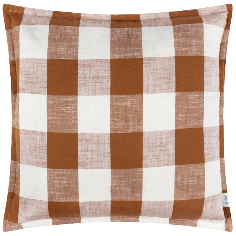 Jattin Indoor / Outdoor Gingham Square Throw, Polyester, Brown