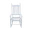 Chaise berçante en bois blanc, sans tapis