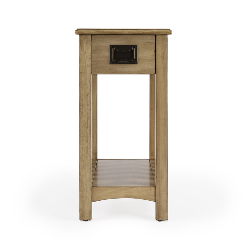 Larina Shaker Wood Side Table, Antique Beige