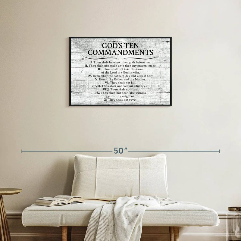 Tergel Ten Commandments Gray, 21" H x 31" W