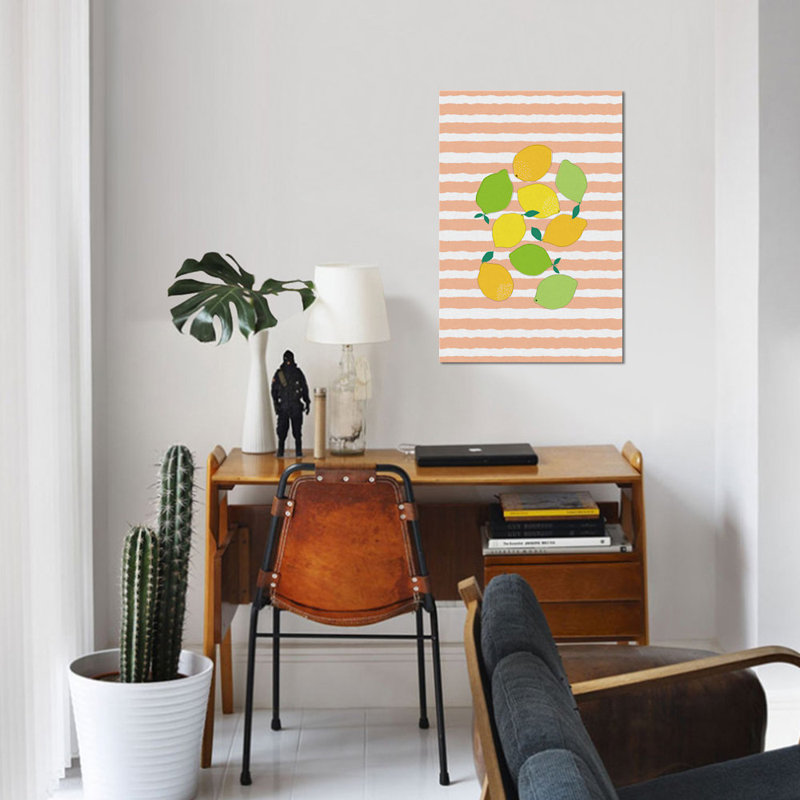 Citrus Crowd par Orara Studio - Estampe numérique sur toile tendue avec châssis, H 40 po x l 26 po x P 1,5 po, Pas de tapis