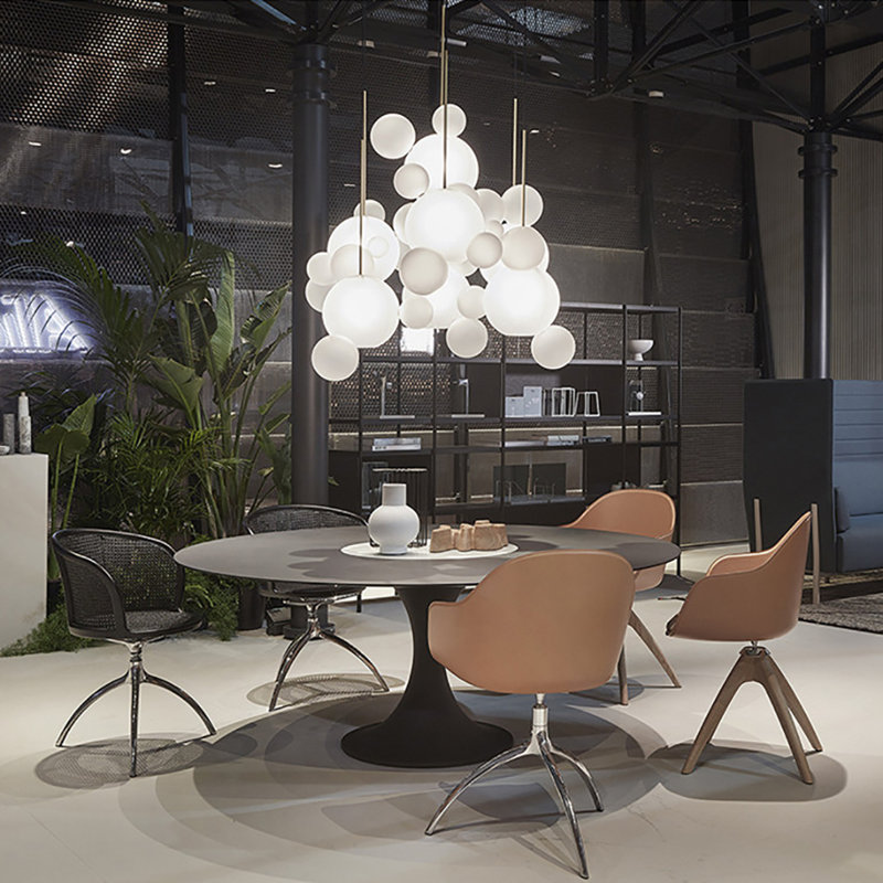 1-light Led Unique Bubble Design Pure White Frosted Globe Pendant