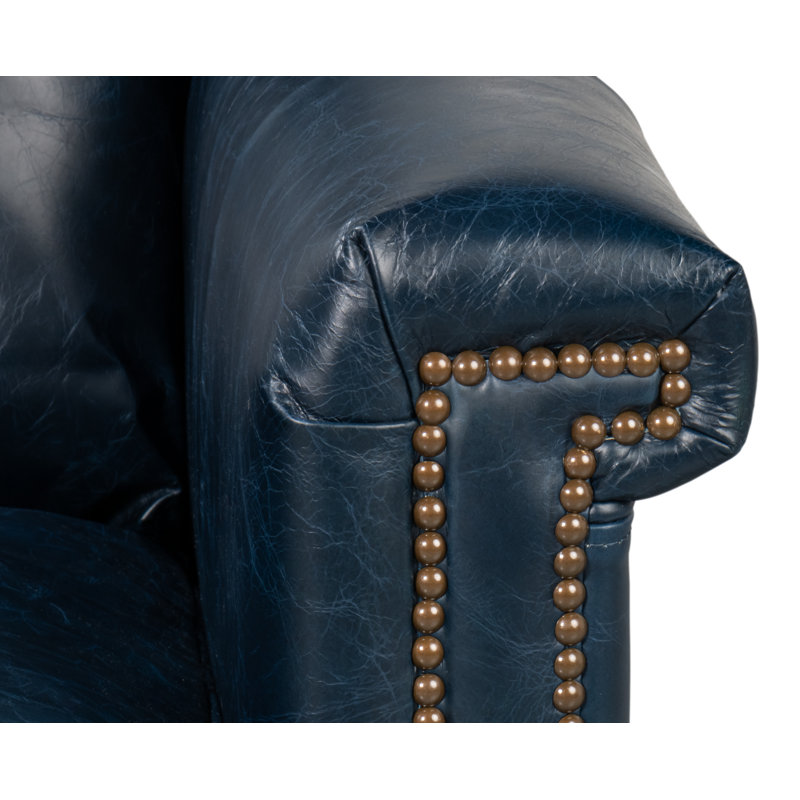 Vandike Club Chair, Chateau Blue Leather