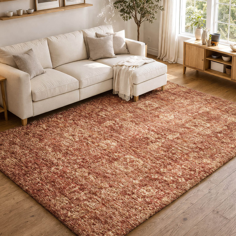 Tapis à poil long de qualité supérieure lavable à la machine ADS637, Paprika, 8' x 10'