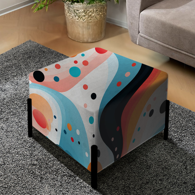 Cheerful Polka Dot Swirl Dance - Polka Dots Square Ottoman