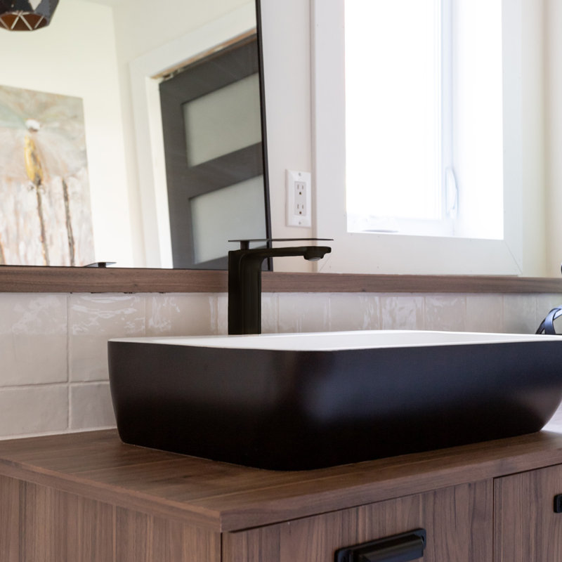 Robinet de salle de bain pour évier de vaisseaux, Noir mat