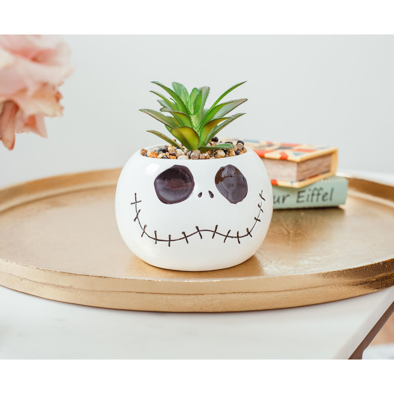 Plante grasse artificielle en pot Jack Skellington