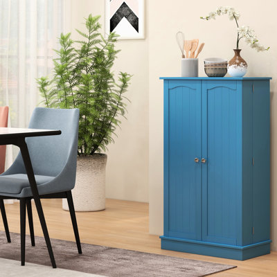 41" Kitchen Cabinet, Blue, 12 Door Shelves, 5 Adjustable Shelving, Optimizes Storage And Appearance Cabinet , Shelving With Feature For