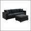 Ensemble de canapé modulaire en polyester avec 2 coussins gratuits et repose-pieds convertible, parfait pour le confort moderne et la polyvalence.