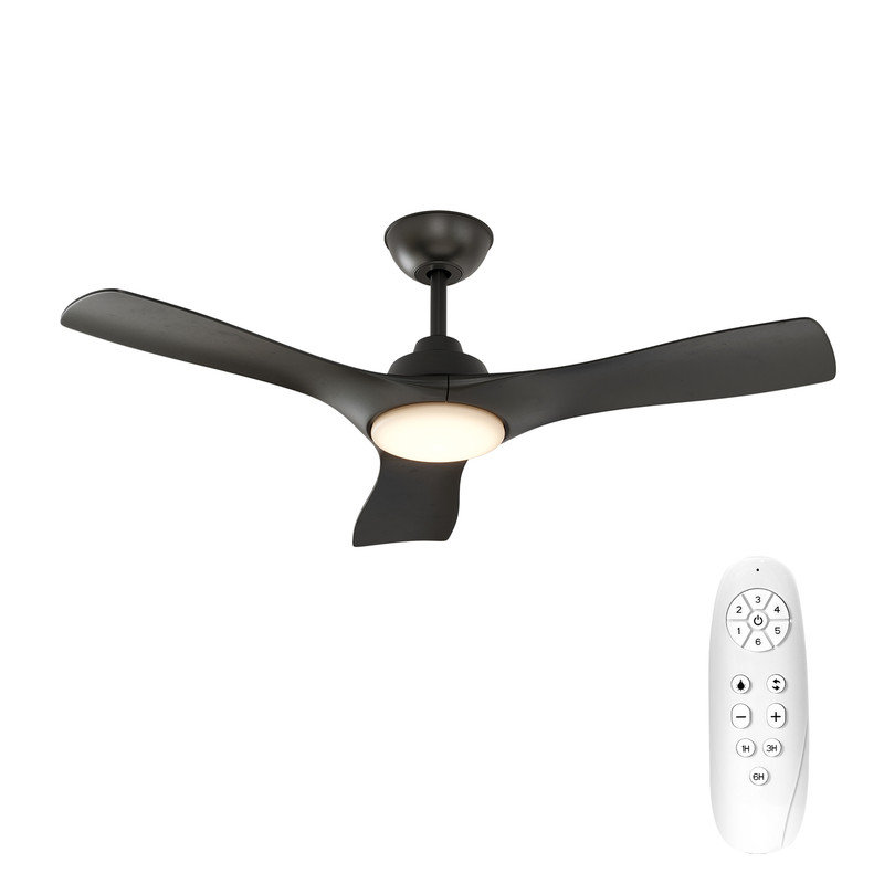 Ventilateur de plafond avec télécommande, 42 po, moteur à courant continu silencieux, 6 vitesses, lumière DEL à intensité variable, 3 pales