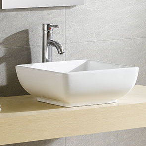 Modern Ceramic Square Vessel Bathroom Sink