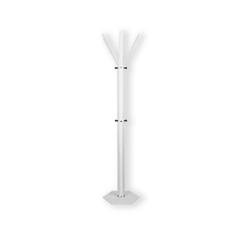 Steel Freestanding 18 - Hook Coat Rack, White
