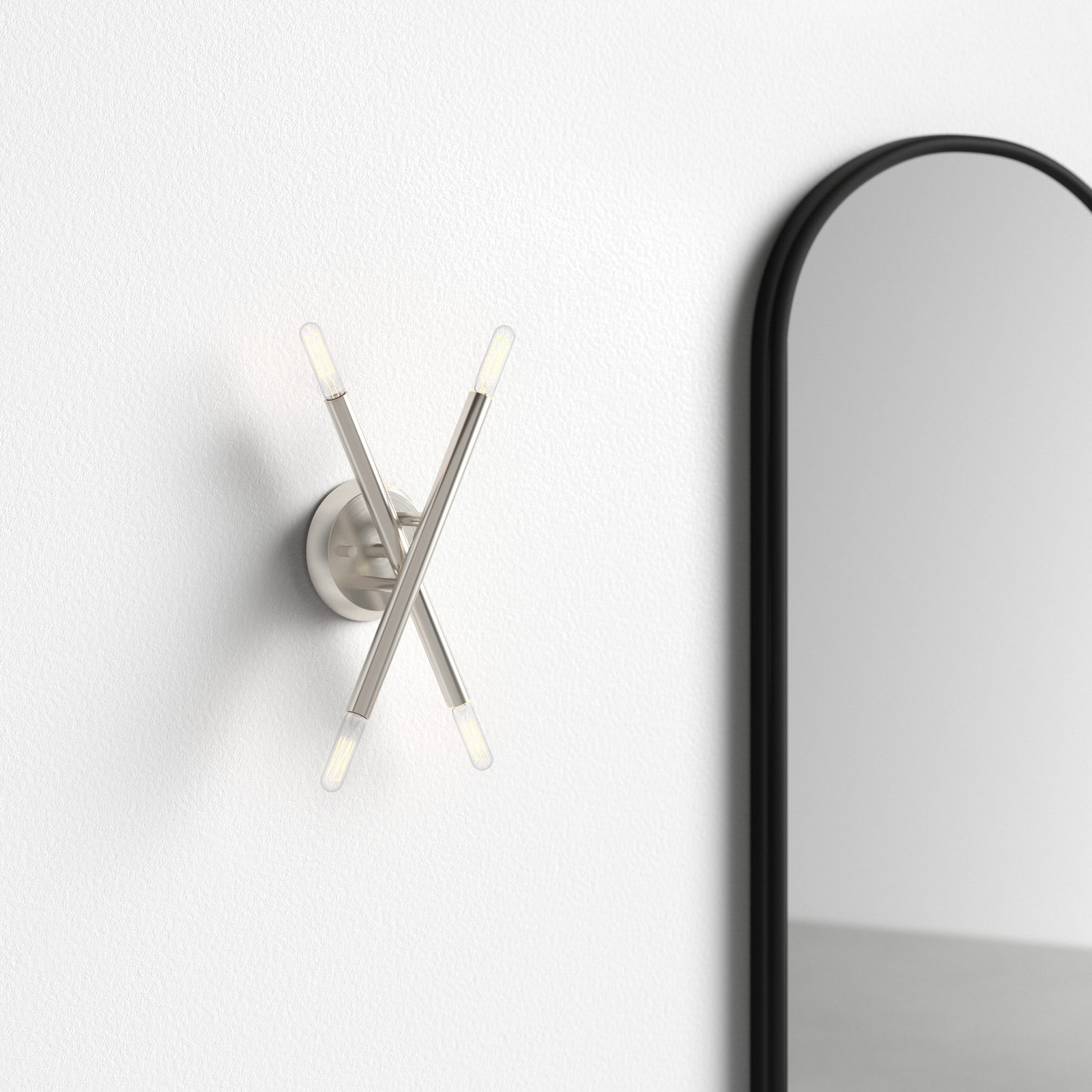 Poco 4 Light Dimmable Armed Sconce, Brushed Nickel