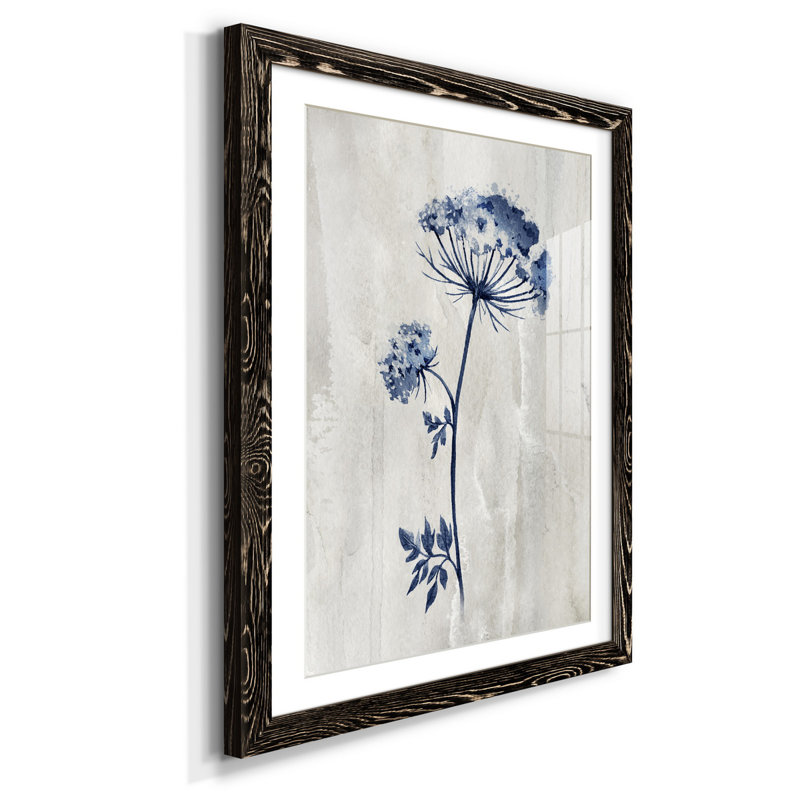 Indigo botanique I - impression, H 37,5 po x l 27,5 po x P 1,5 po, Noir